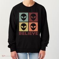 Alien Believe Retro Alien Gift For Alien Believer Women's Sweatshirt thumb 0