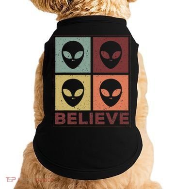 Alien Believe Retro Alien Gift For Alien Believer Doggie Tank