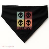 Alien Believe Retro Alien Gift For Alien Believer USA-Made Doggie Bandana thumb 0