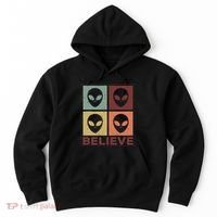 Alien Believe Retro Alien Gift For Alien Believer Hoodie thumb 0