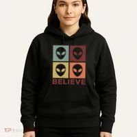 Alien Believe Retro Alien Gift For Alien Believer Hoodie thumb 5