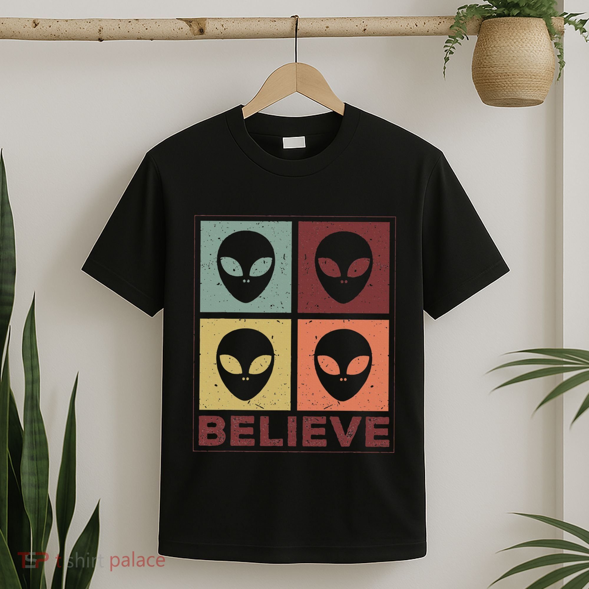 Alien Believe Retro Alien Gift For Alien Believer T-Shirt