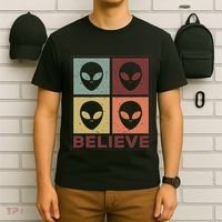Alien Believe Retro Alien Gift For Alien Believer T-Shirt thumb 6