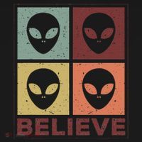 Alien Believe Retro Alien Gift For Alien Believer T-Shirt thumb 7