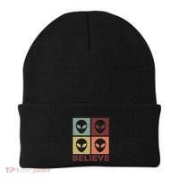 Alien Believe Retro Alien Gift For Alien Believer Beanie thumb 0