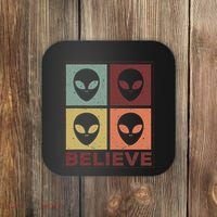 Alien Believe Retro Alien Gift For Alien Believer Coaster thumb 0