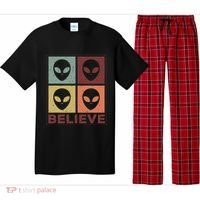 Alien Believe Retro Alien Gift For Alien Believer Pajama Set thumb 0