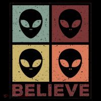 Alien Believe Retro Alien Gift For Alien Believer Women's Hoodie thumb 2