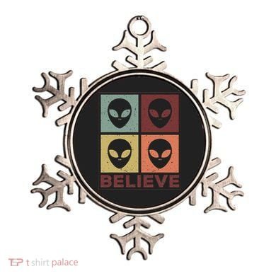 Alien Believe Retro Alien Gift For Alien Believer Ornament
