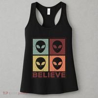 Alien Believe Retro Alien Gift For Alien Believer Women's Tank Top thumb 3