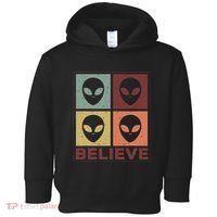 Alien Believe Retro Alien Gift For Alien Believer Toddler Hoodie thumb 0