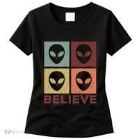 Alien Believe Retro Alien Gift For Alien Believer Women's T-Shirt thumb 0