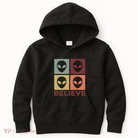 Alien Believe Retro Alien Gift For Alien Believer Kids Hoodie thumb 0