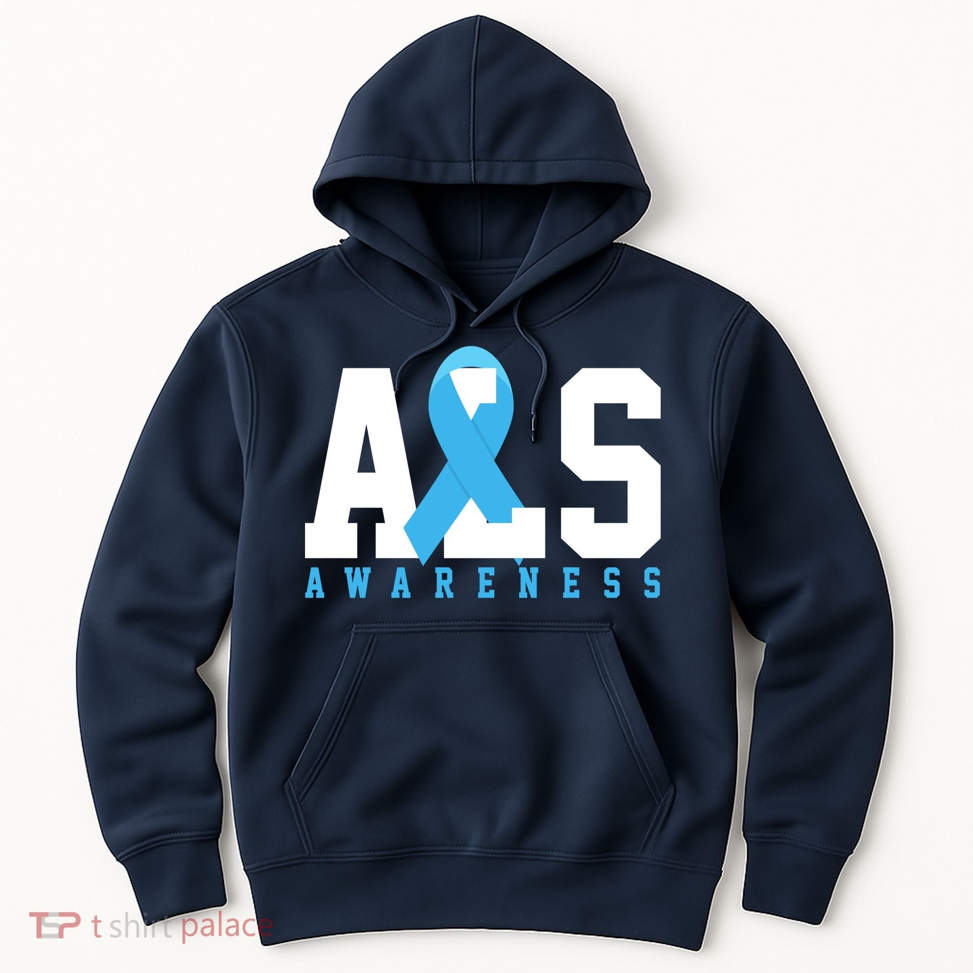 Als Blue Ribbon Awareness Hoodie
