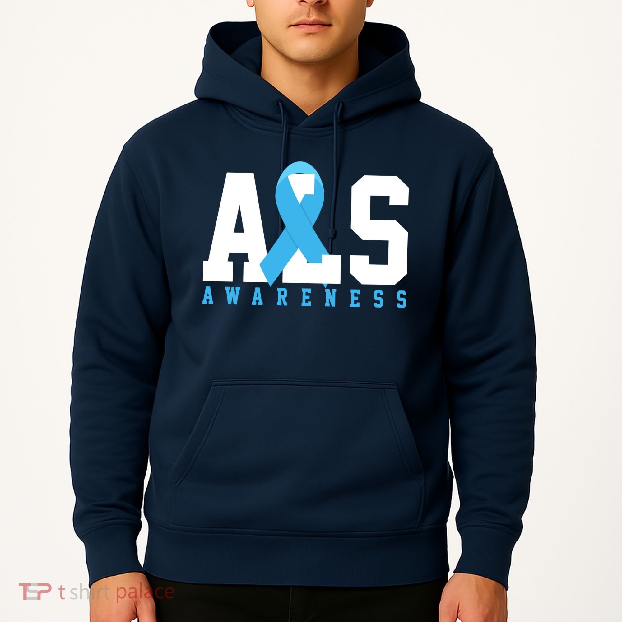 Als Blue Ribbon Awareness Hoodie