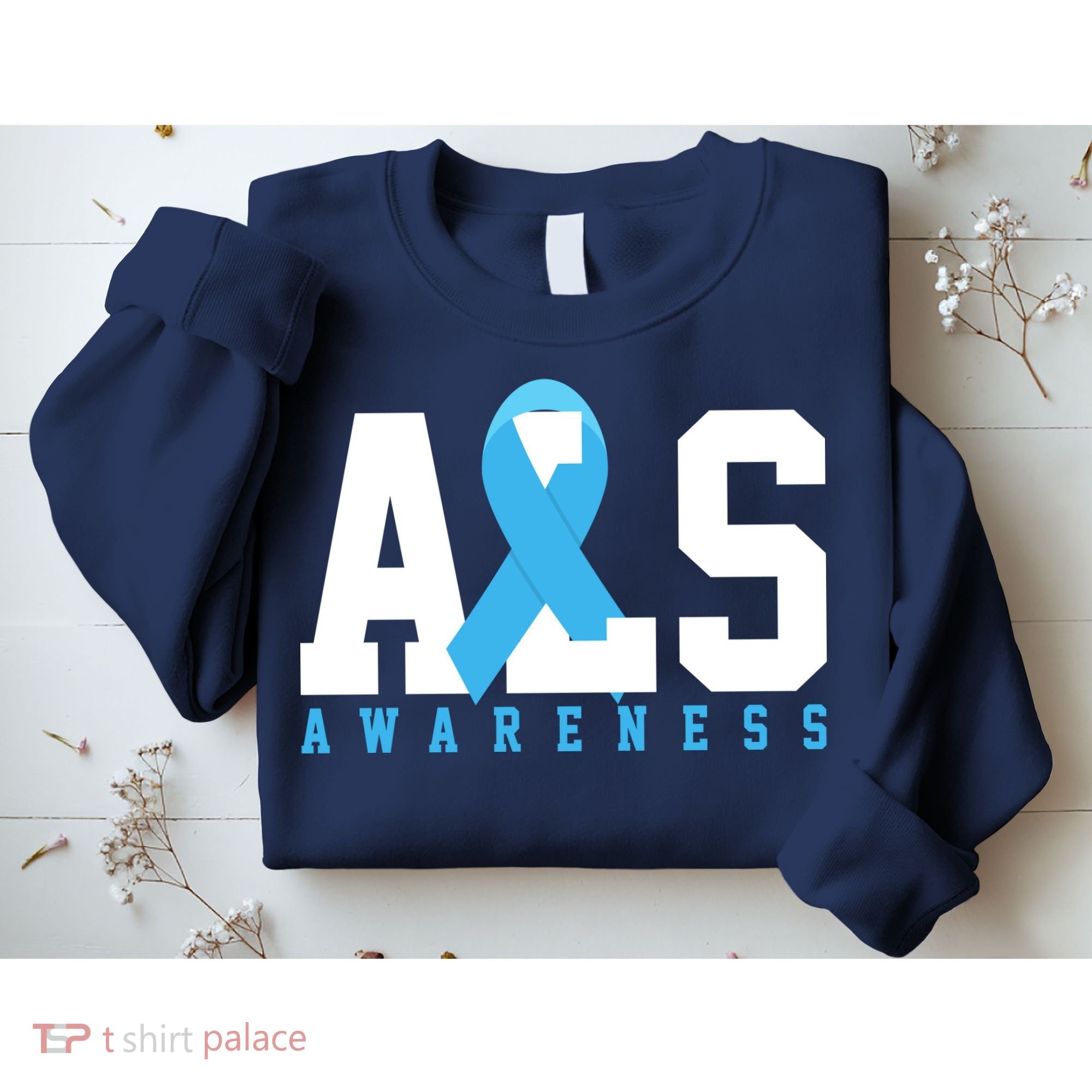 Als Blue Ribbon Awareness Sweatshirt