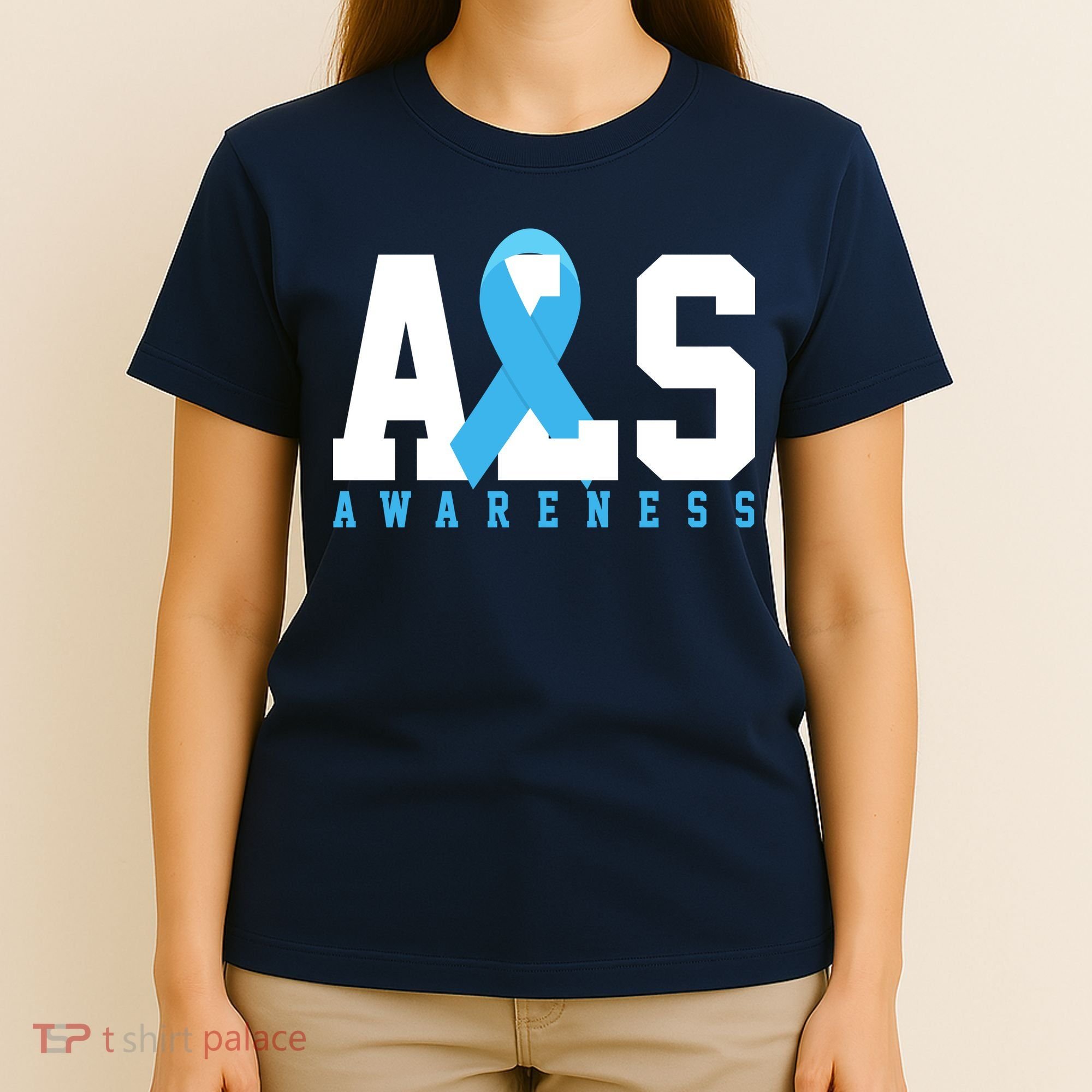 Als Blue Ribbon Awareness T-Shirt