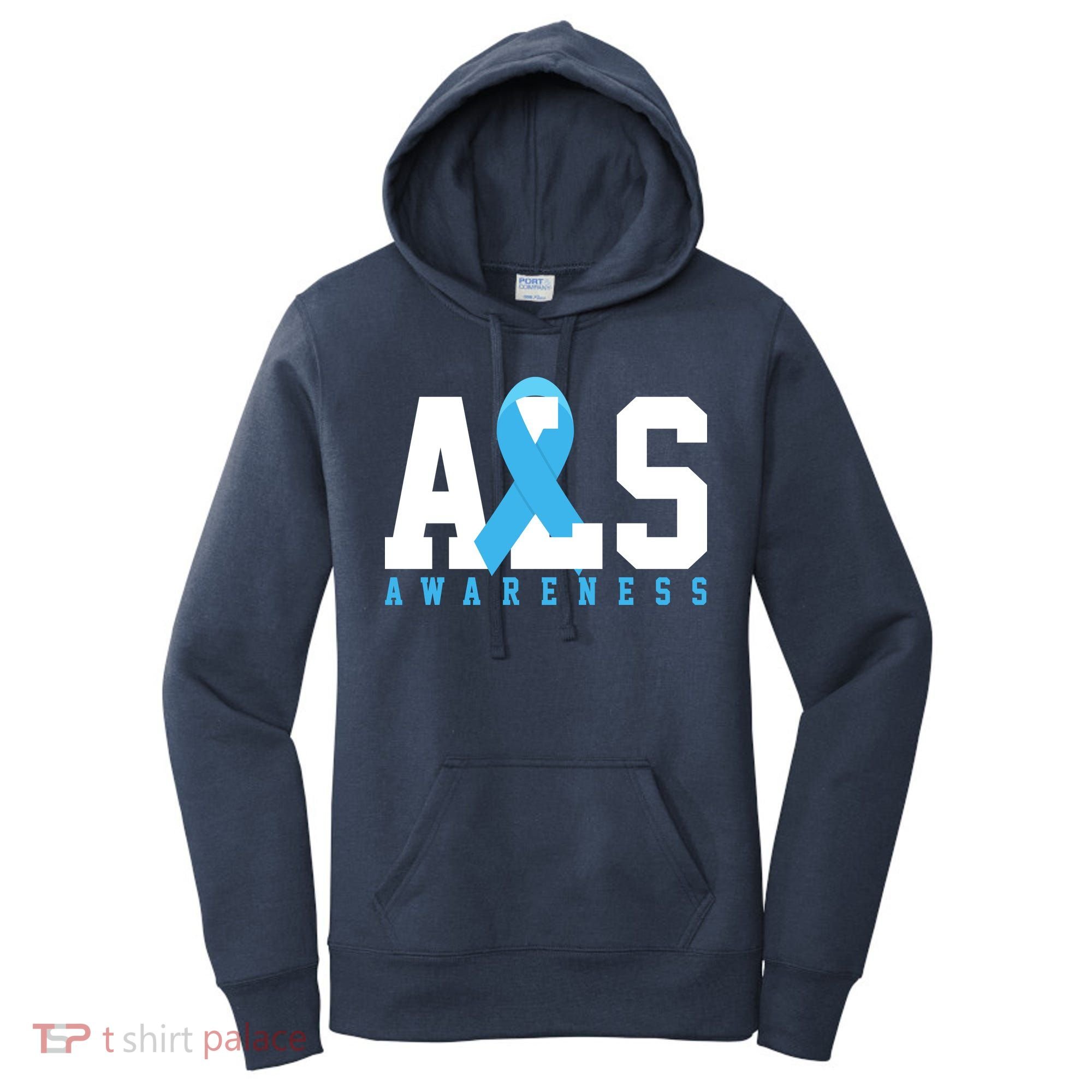 Als Blue Ribbon Awareness Women's Hoodie