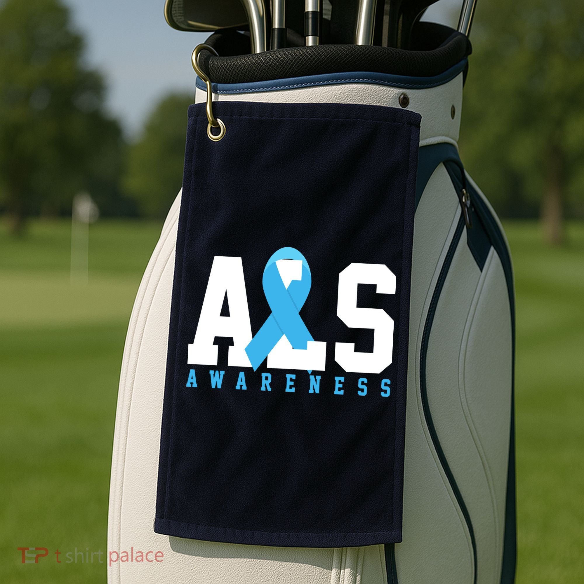 Als Blue Ribbon Awareness Golf Towel