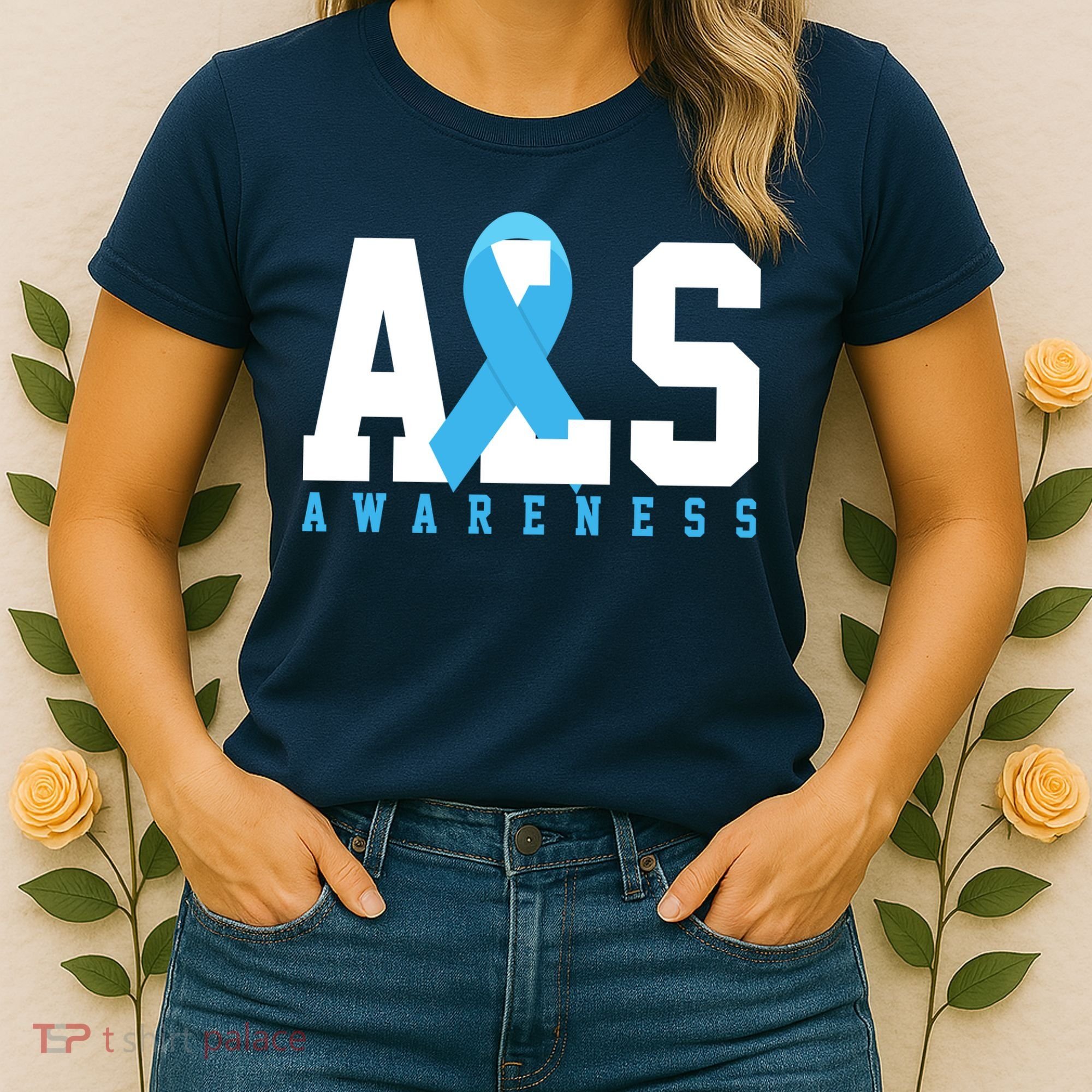 Als Blue Ribbon Awareness Women's T-Shirt