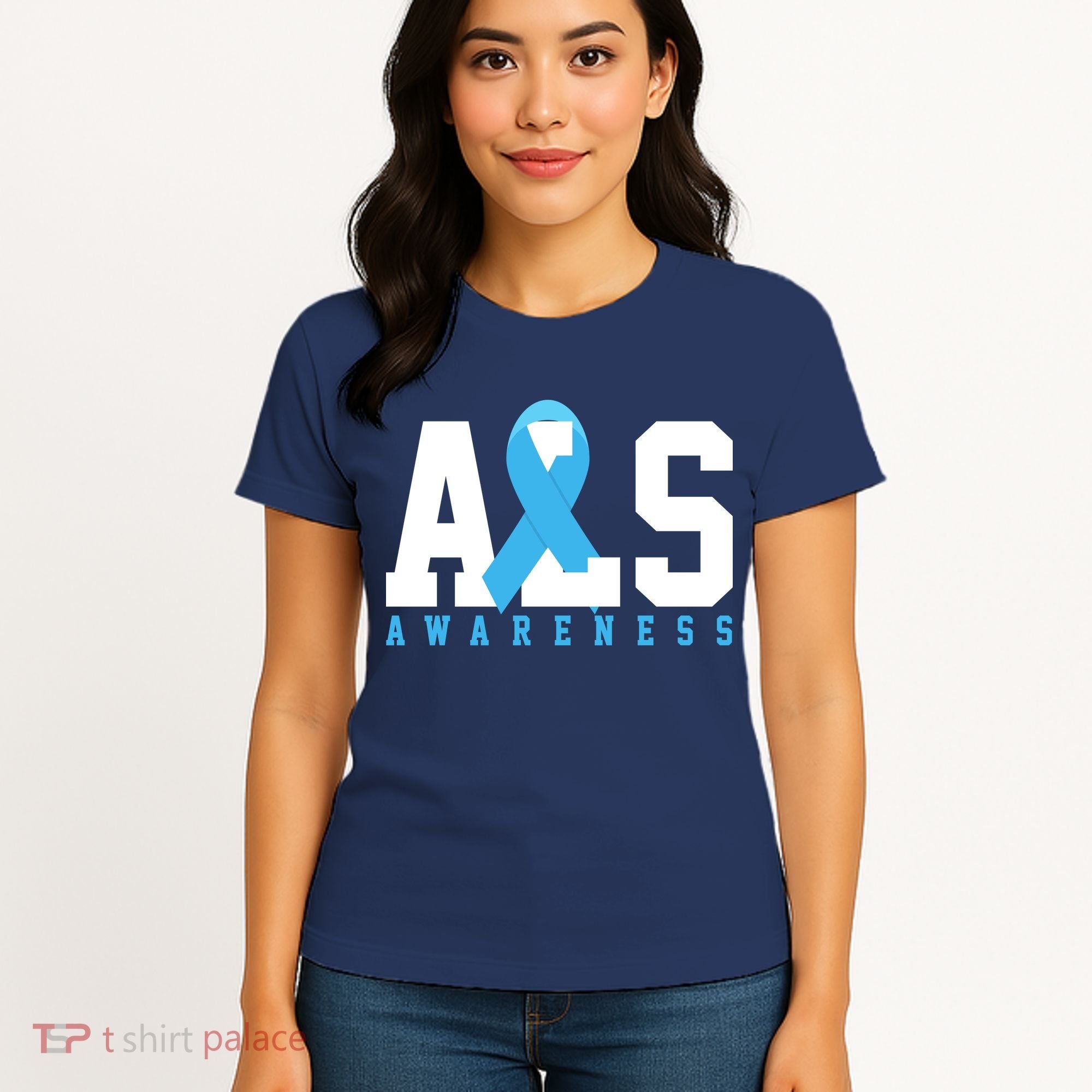 Als Blue Ribbon Awareness Women's T-Shirt