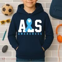 Als Blue Ribbon Awareness Kids Hoodie thumb 2