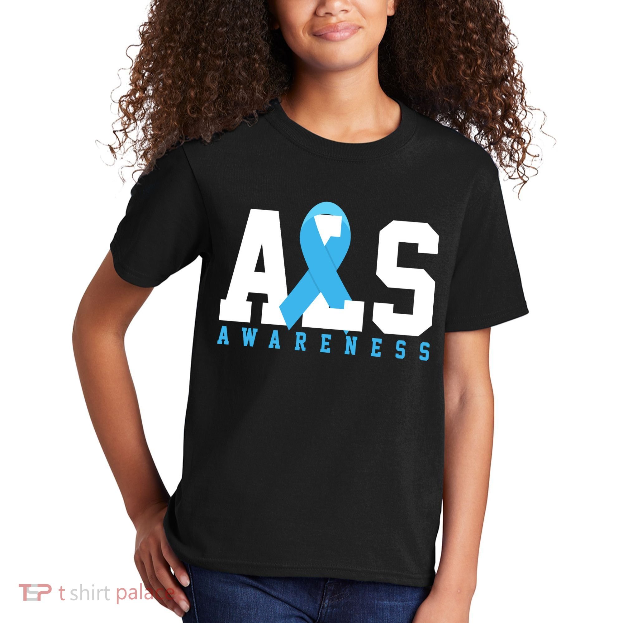 Als Blue Ribbon Awareness Kids T-Shirt