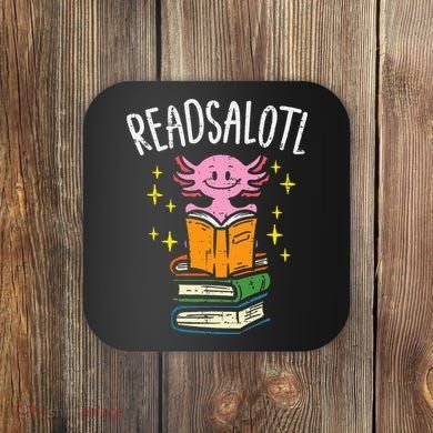 Axolotl Books Readsalotl Reading Bookworm Coaster