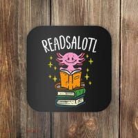 Axolotl Books Readsalotl Reading Bookworm Coaster thumb 0