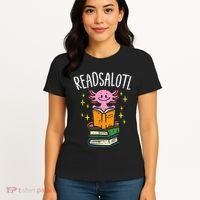 Axolotl Books Readsalotl Reading Bookworm Women's T-Shirt thumb 4