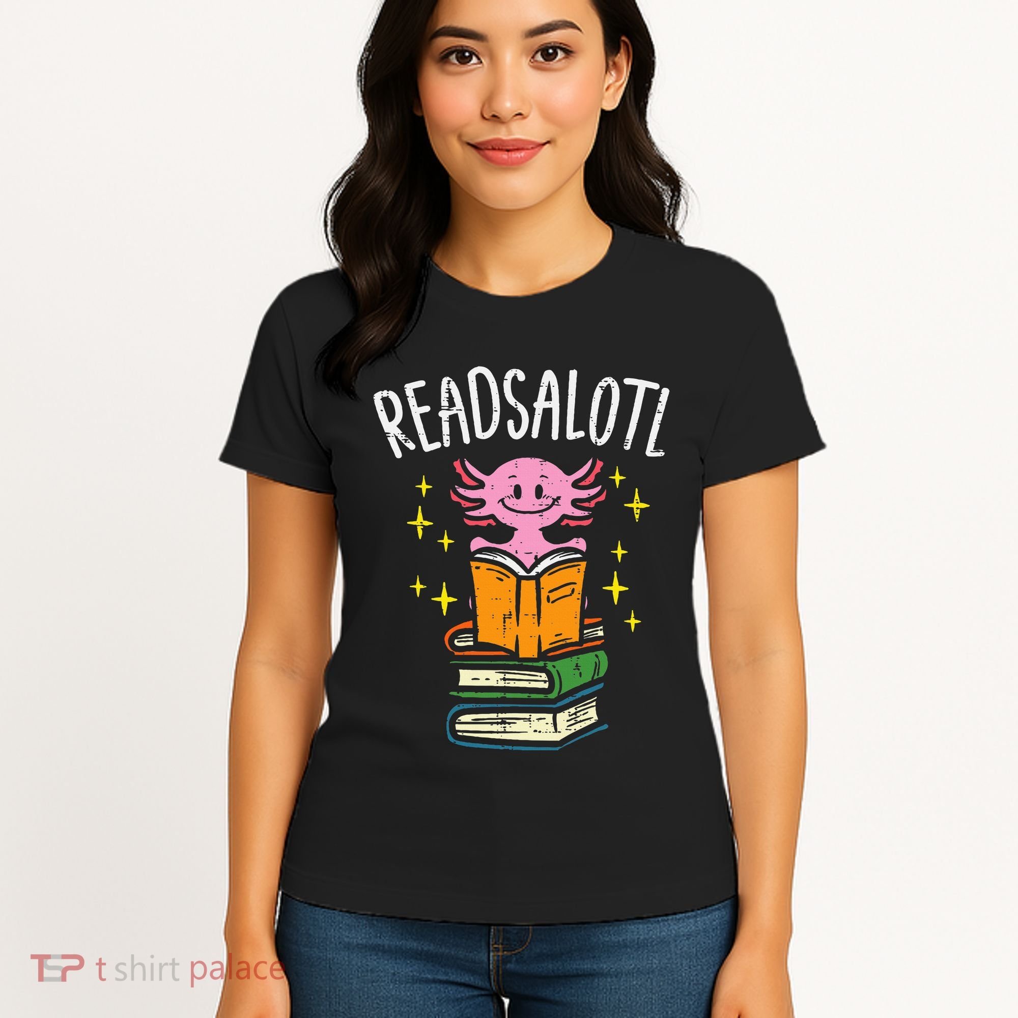 Axolotl Books Readsalotl Reading Bookworm Women's T-Shirt