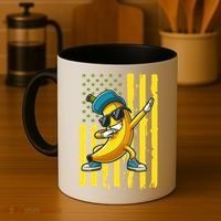 American Banana Retro USA Flag Dabbing Bananas Coffee Mug thumb 4