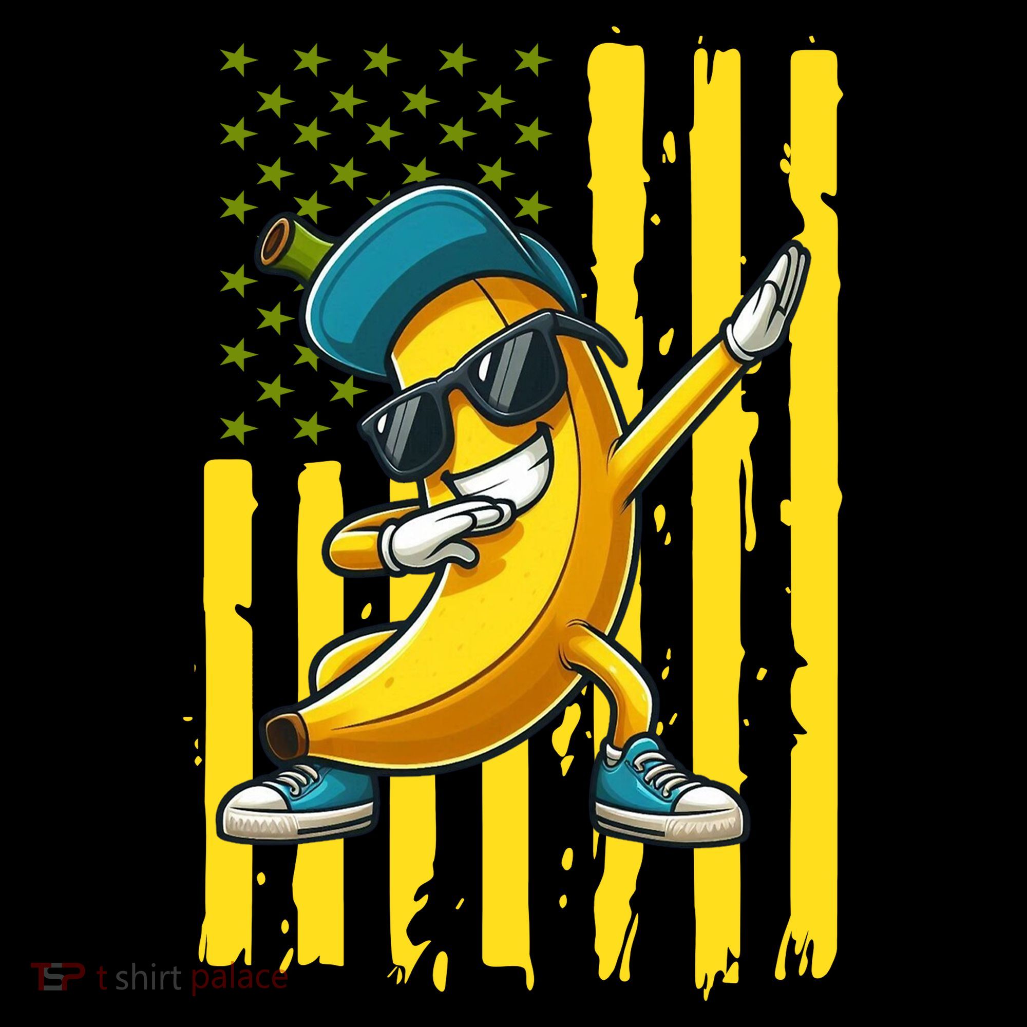 American Banana Retro USA Flag Dabbing Bananas Coffee Mug