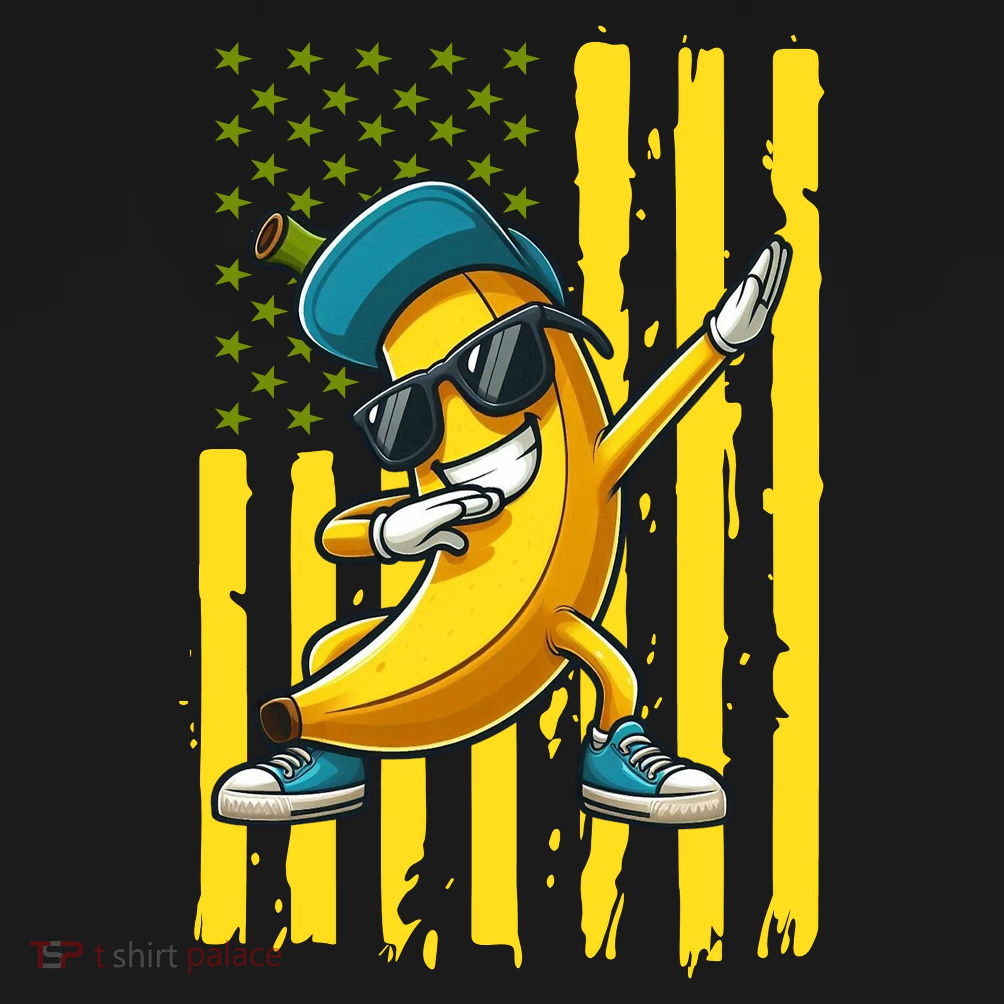 American Banana Retro USA Flag Dabbing Bananas Ornament