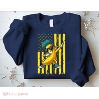 American Banana Retro USA Flag Dabbing Bananas Sweatshirt thumb 2