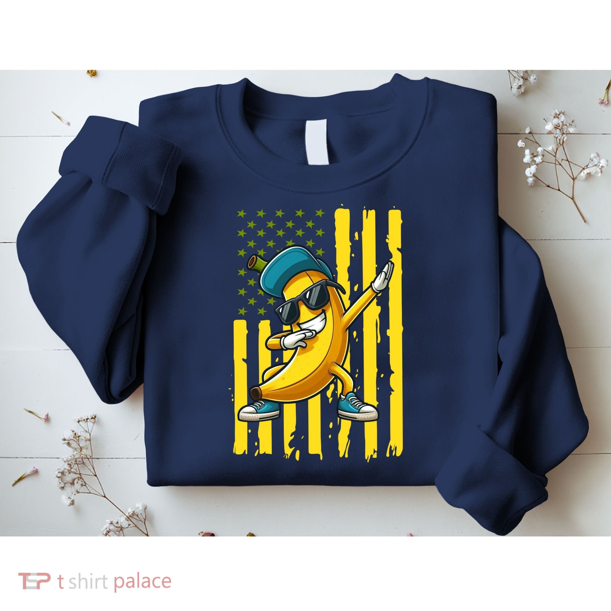 American Banana Retro USA Flag Dabbing Bananas Sweatshirt