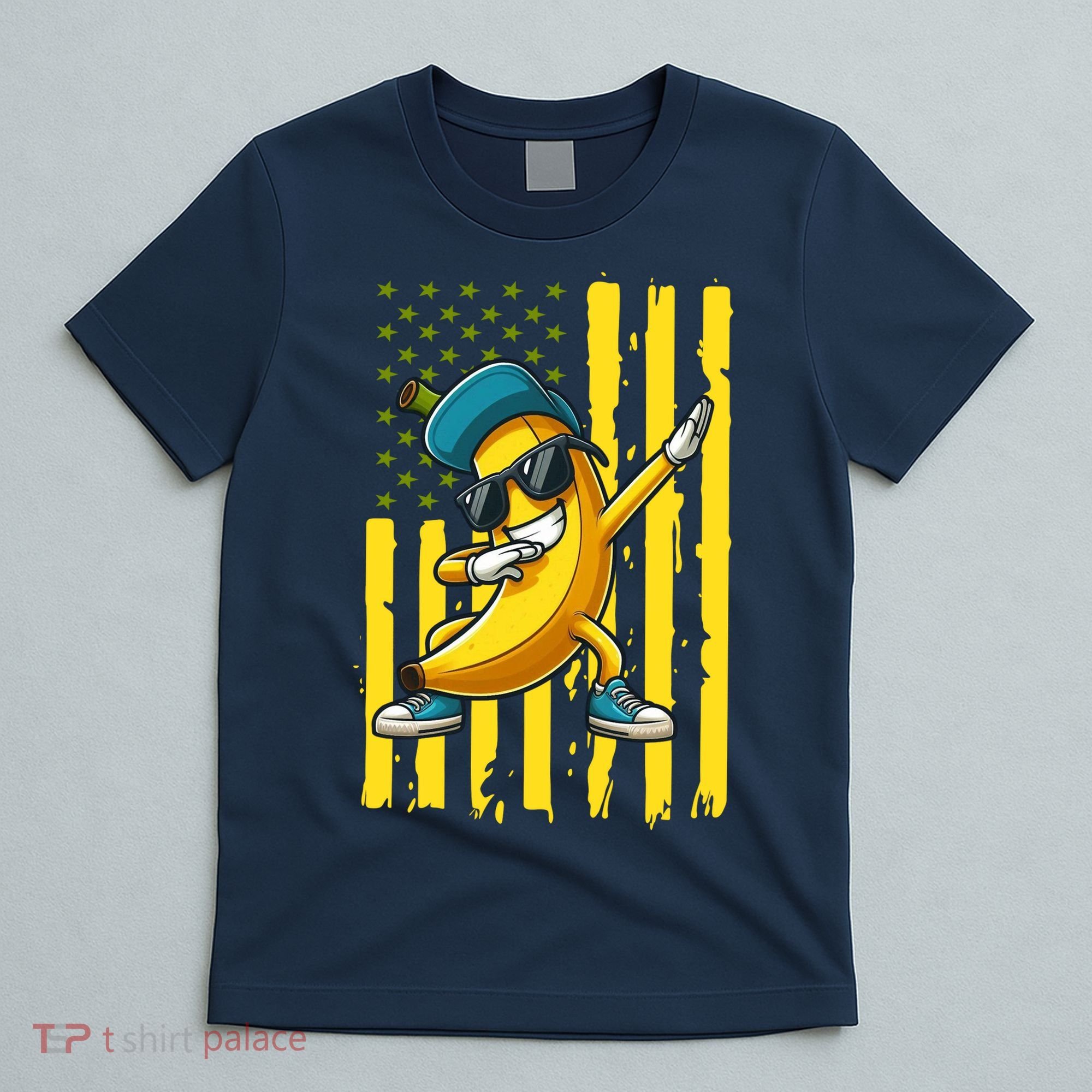 American Banana Retro USA Flag Dabbing Bananas T-Shirt