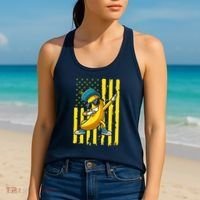 American Banana Retro USA Flag Dabbing Bananas Women's Tank Top thumb 2