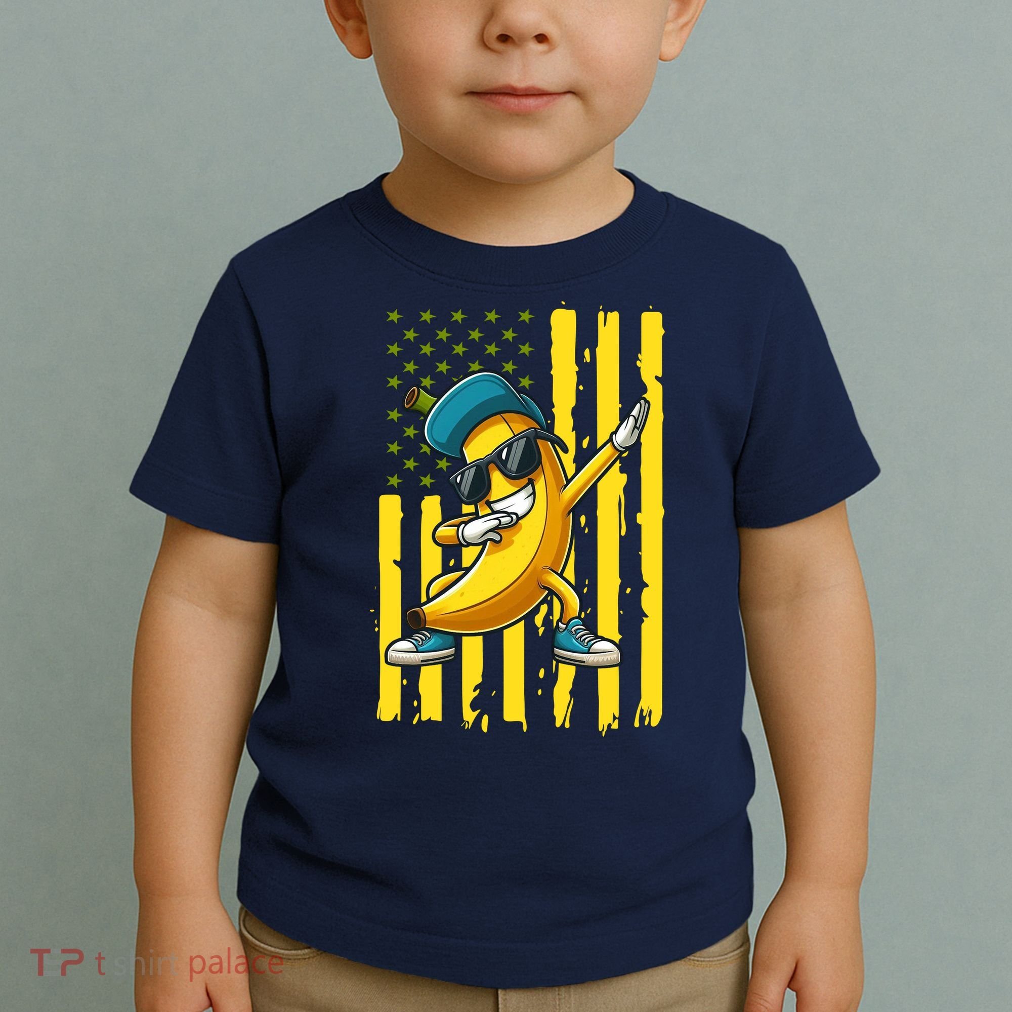 American Banana Retro USA Flag Dabbing Bananas Toddler T-Shirt