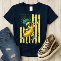 American Banana Retro USA Flag Dabbing Bananas Women's T-Shirt thumb 3