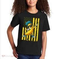 American Banana Retro USA Flag Dabbing Bananas Kids T-Shirt thumb 2