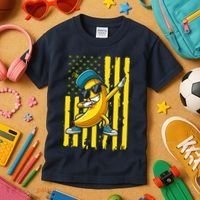 American Banana Retro USA Flag Dabbing Bananas Kids T-Shirt thumb 3