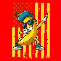 American Banana Retro USA Flag Dabbing Bananas Santa Hat thumb 1