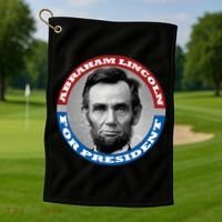 Abraham Abe Lincoln For President Retro Golf Towel thumb 1