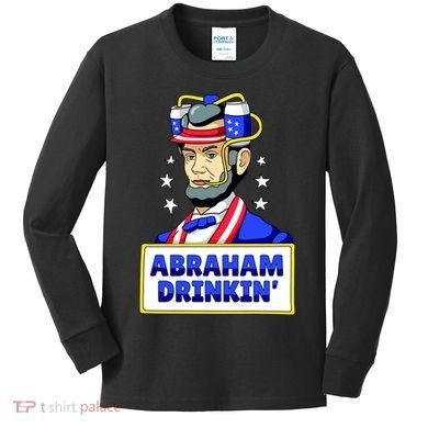 Abraham Drinkin Kids Long Sleeve Shirt