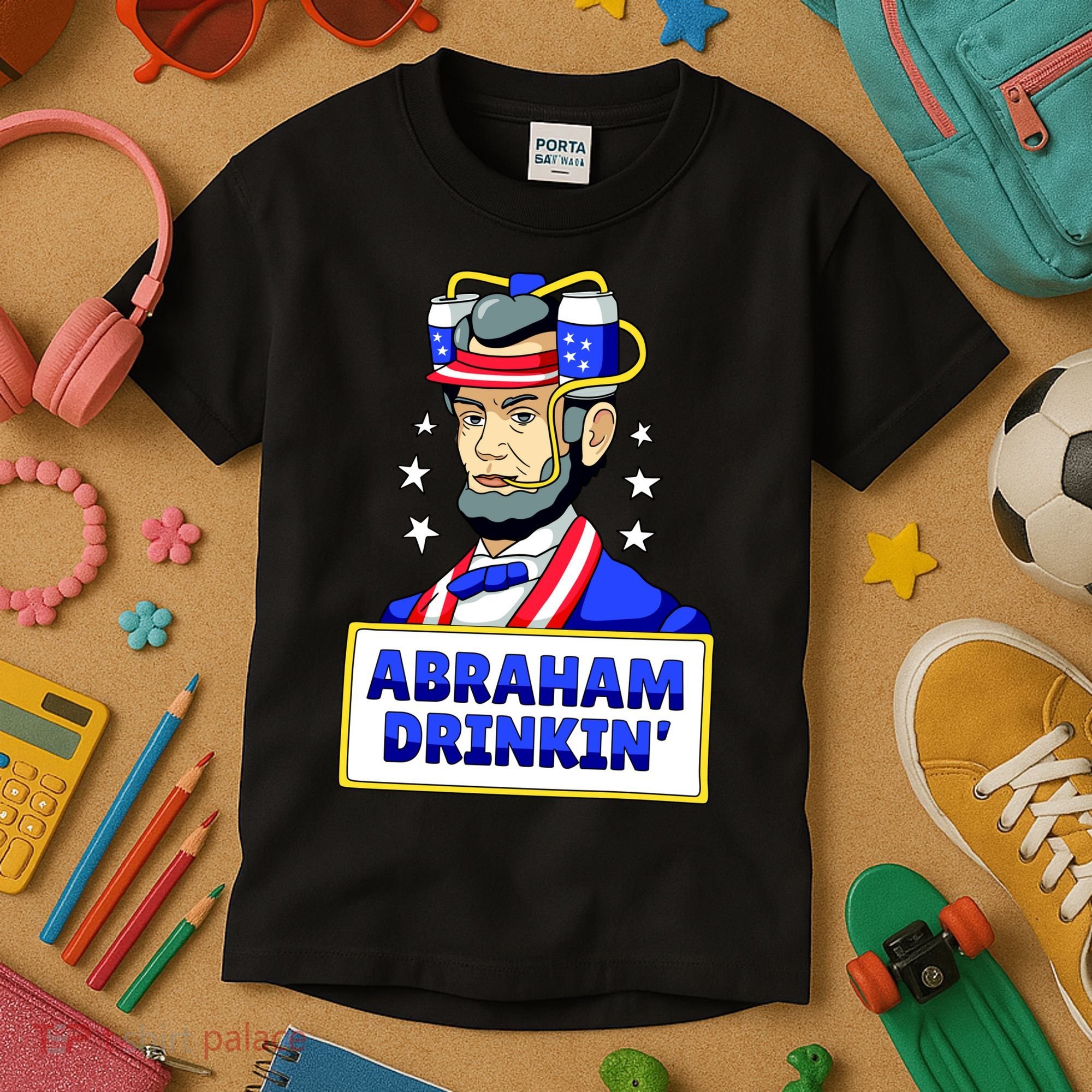 Abraham Drinkin Kids T-Shirt