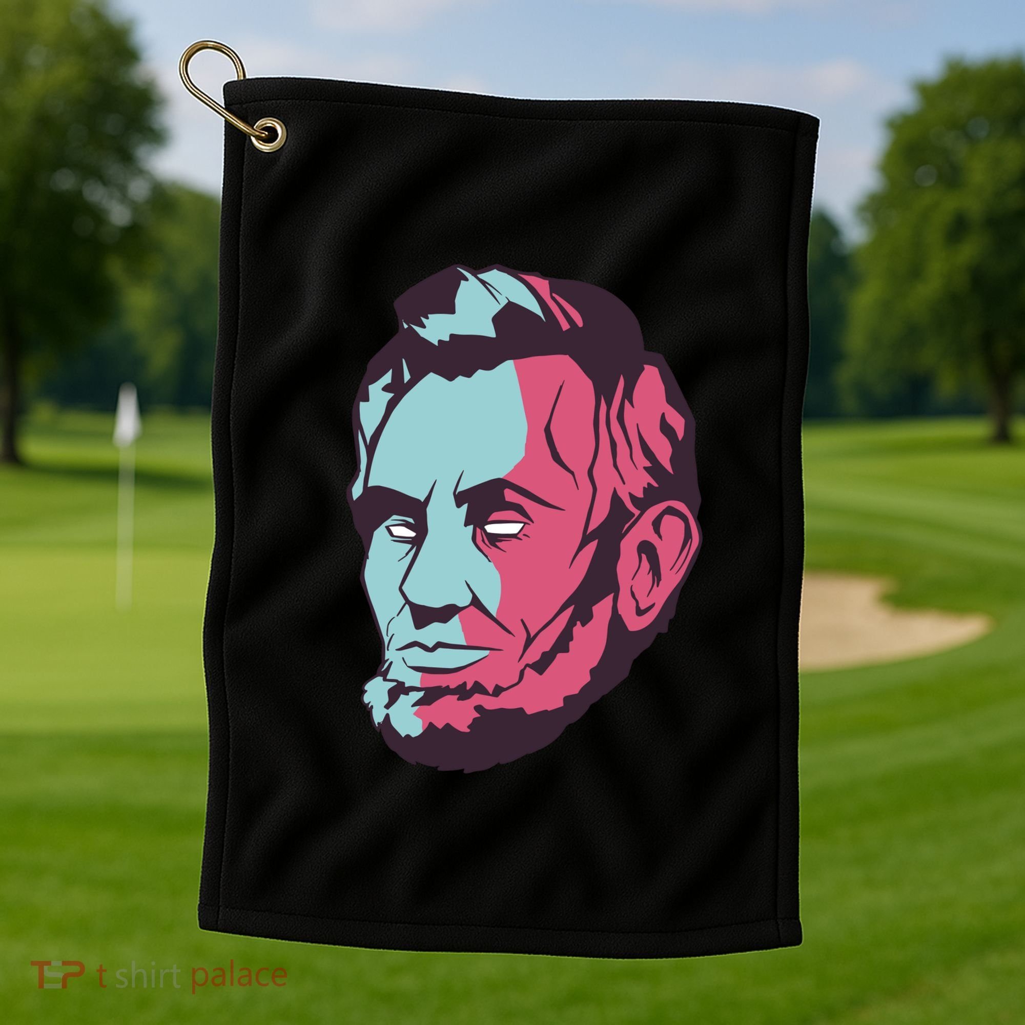 Abraham Lincoln Head Golf Towel