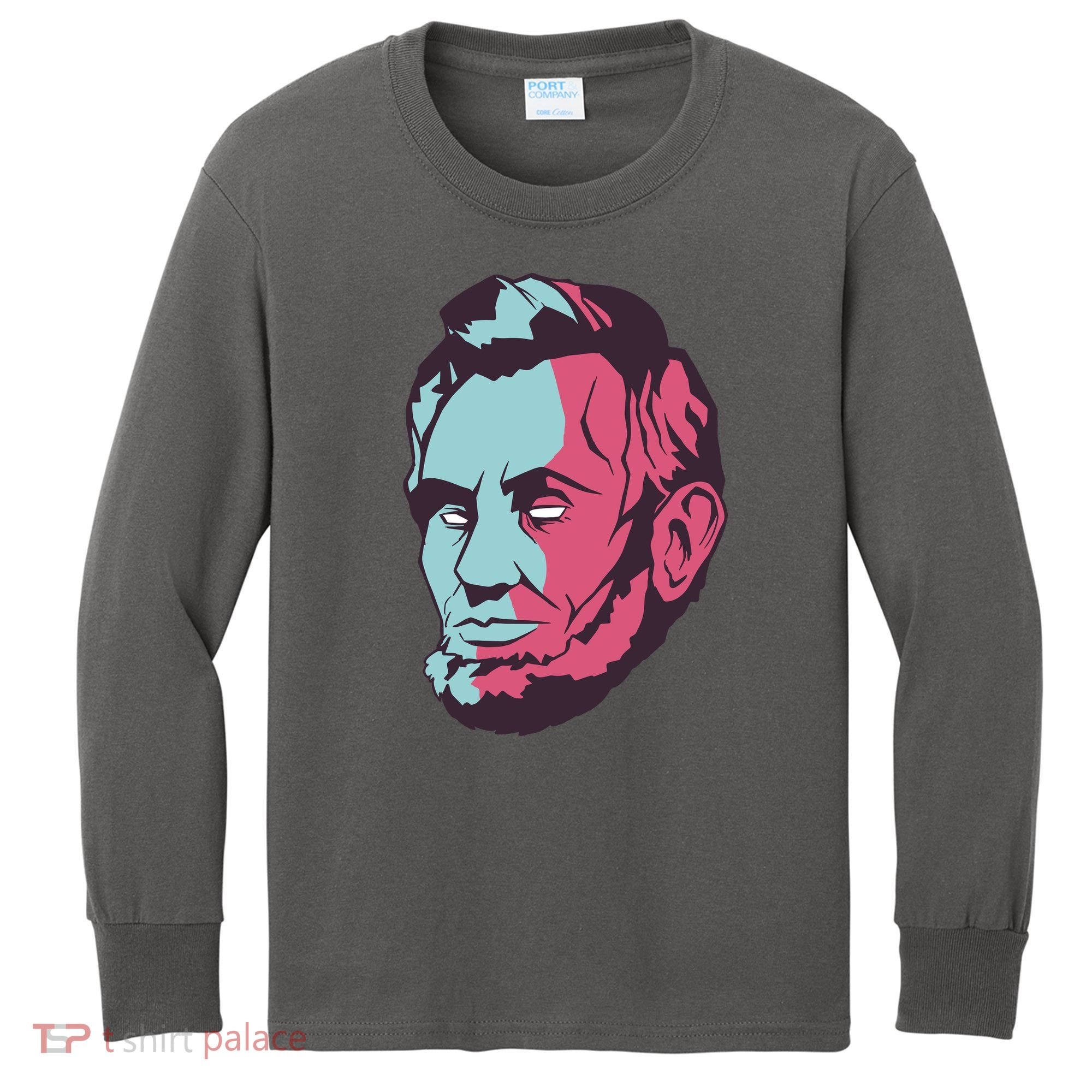 Abraham Lincoln Head Kids Long Sleeve Shirt