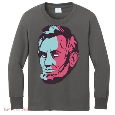 Abraham Lincoln Head Kids Long Sleeve Shirt