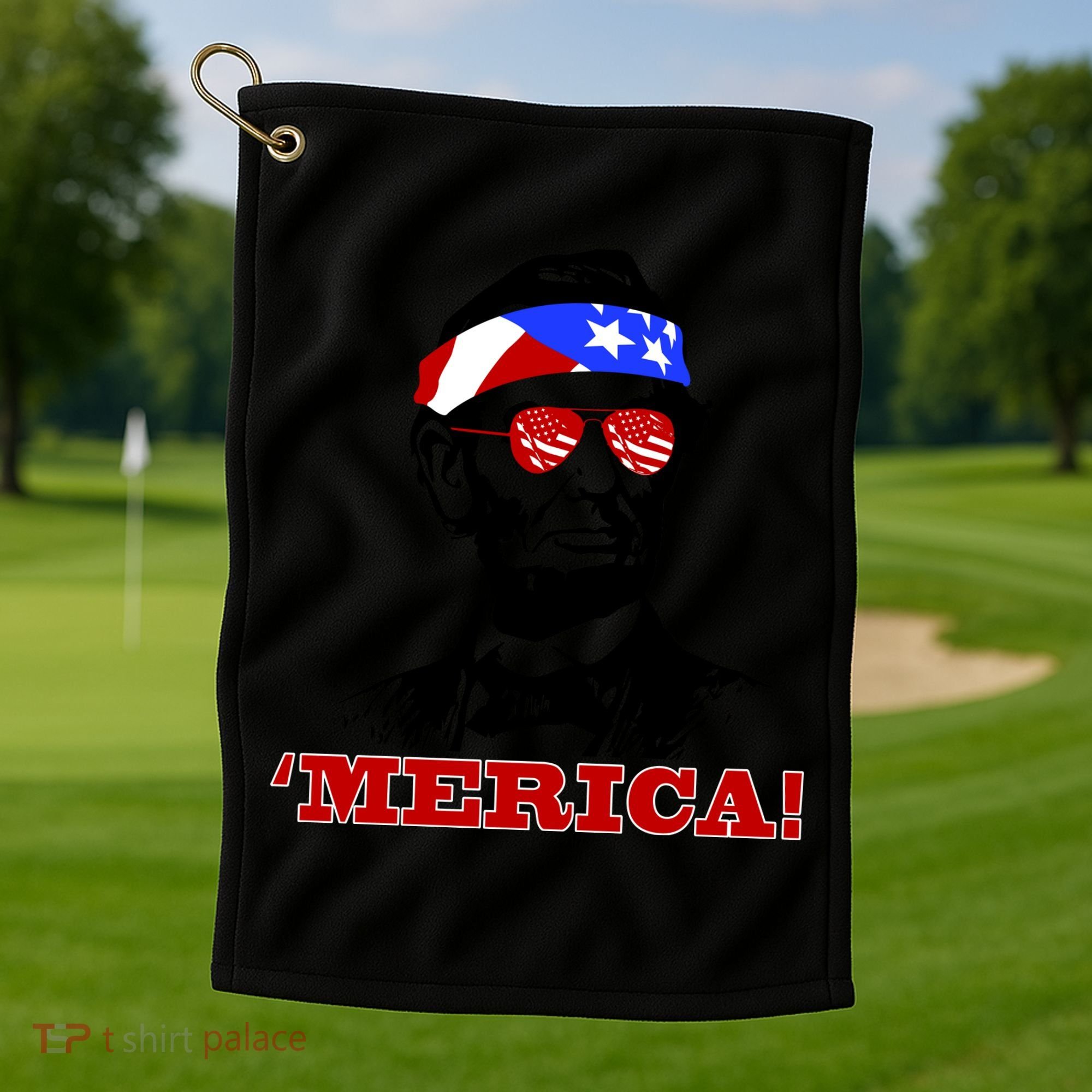 Abraham Lincoln Merica Golf Towel